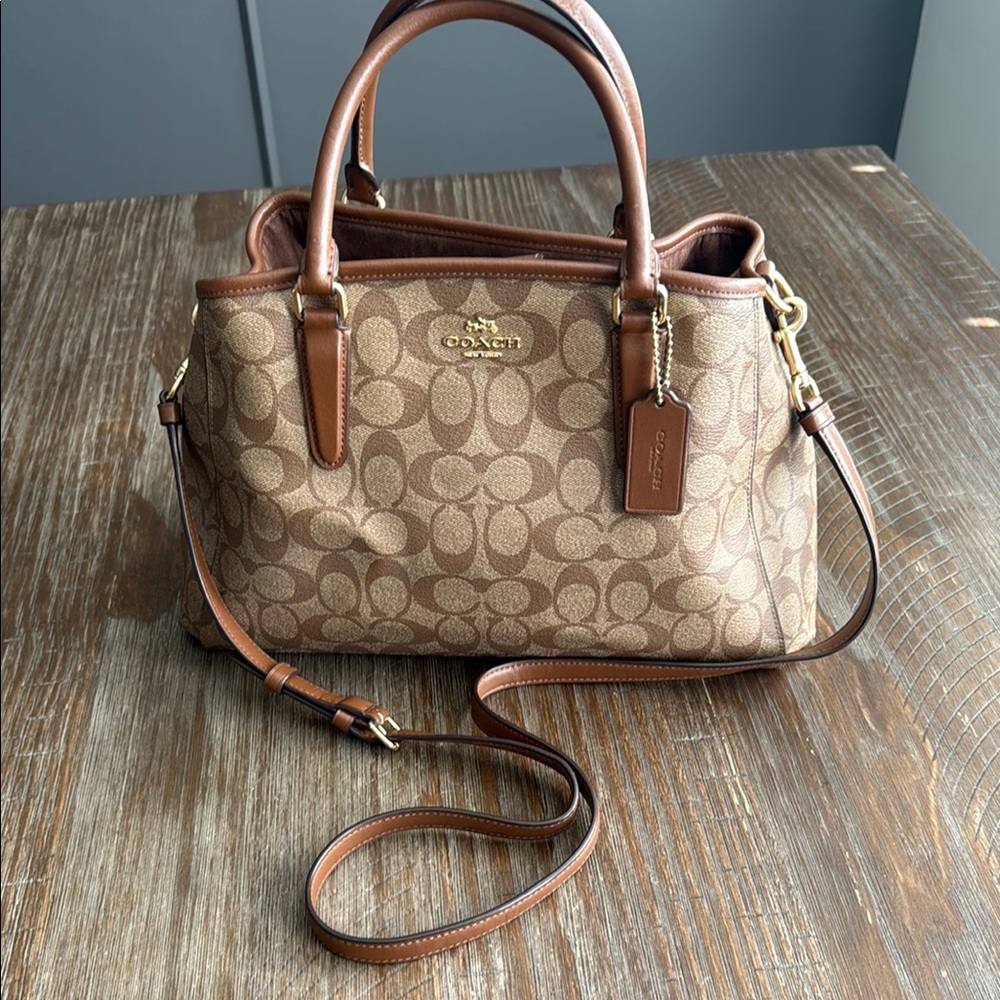 Coach Signature Brown and Tan Satchel